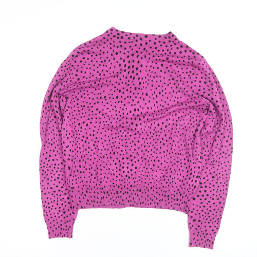 Marks and Spencer Women Purple Polka Dot Cardigan Size 12