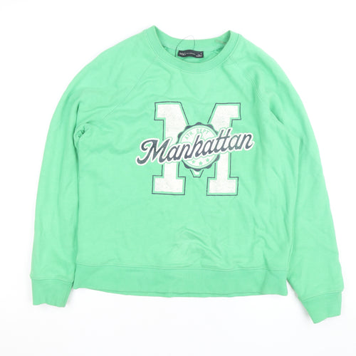 Marks and Spencer Women's Green Manhattan Graphic Sweatshirt Small