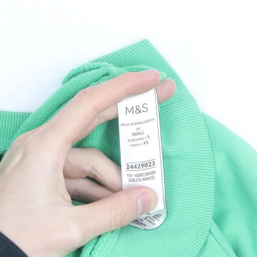 Marks and Spencer Women's Green Manhattan Graphic Sweatshirt Small