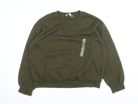 Marks and Spencer Womens Khaki Green Crew Neck Pullover Sweatshirt M