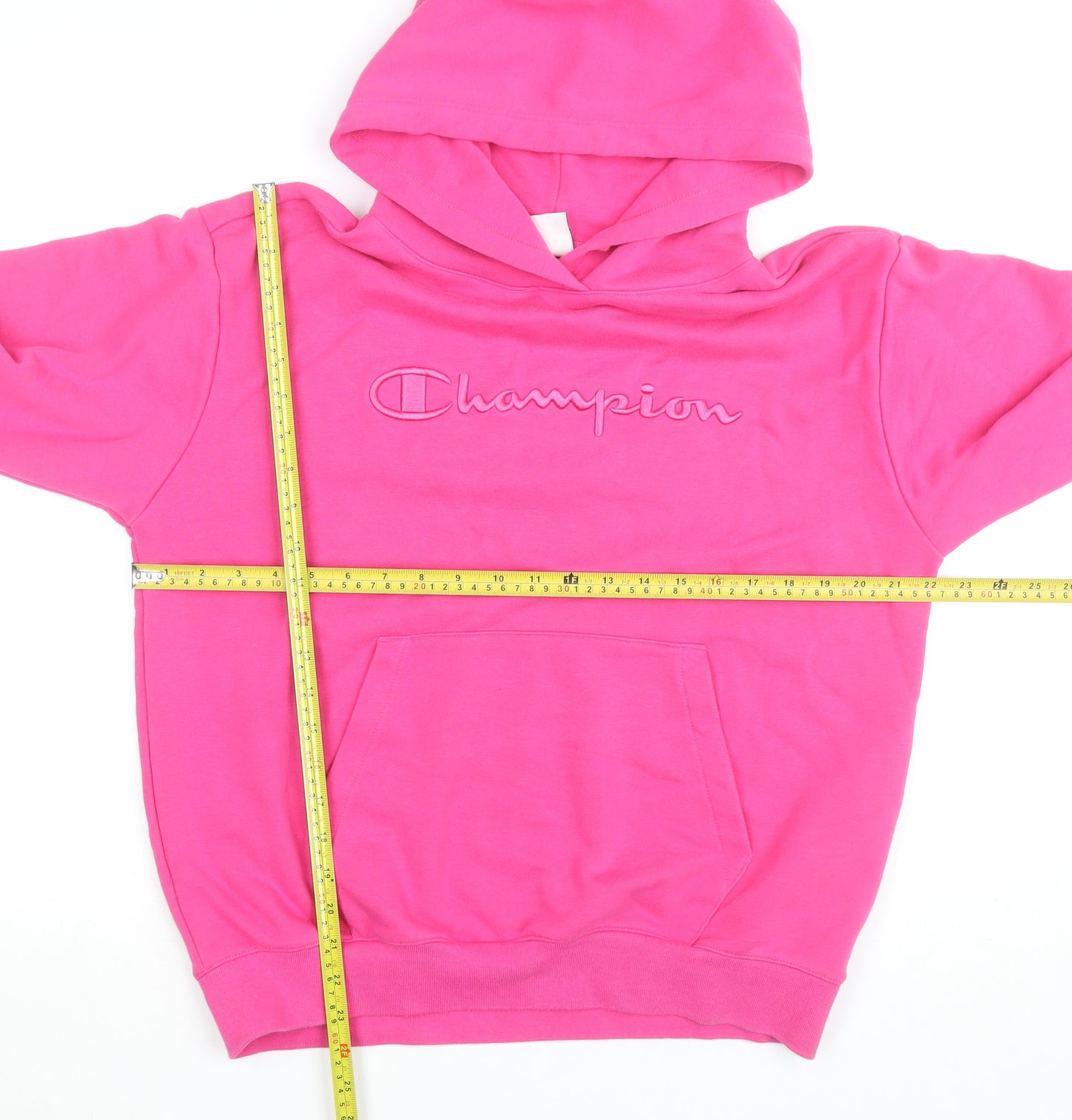 Champion Women's Pink Pullover Hoodie Large Cotton Blend Embroidered Logo