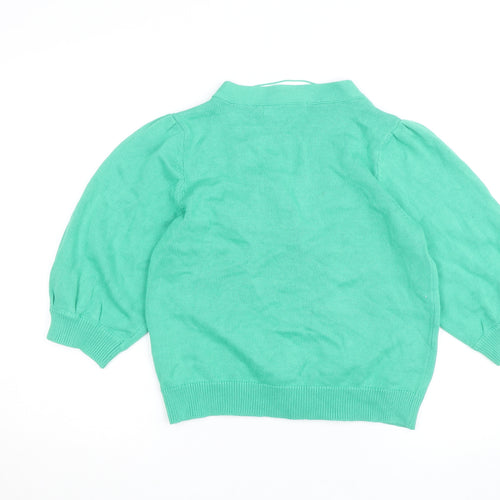 Vero Moda Women Green M Cardigan 3/4 Sleeve Button Front Knit