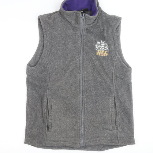 Fuller's Men's Grey Fleece Zip Vest M Embroidered Jack Frost Logo