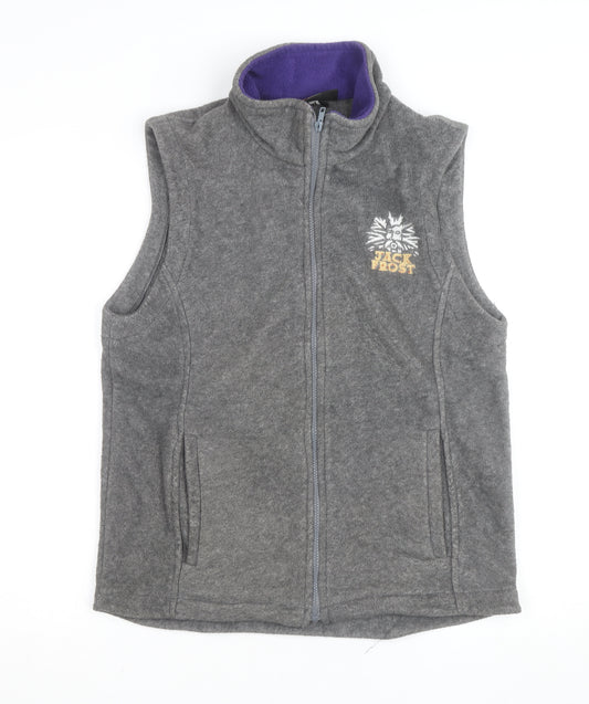 Fuller's Men's Grey Fleece Zip Vest M Embroidered Jack Frost Logo