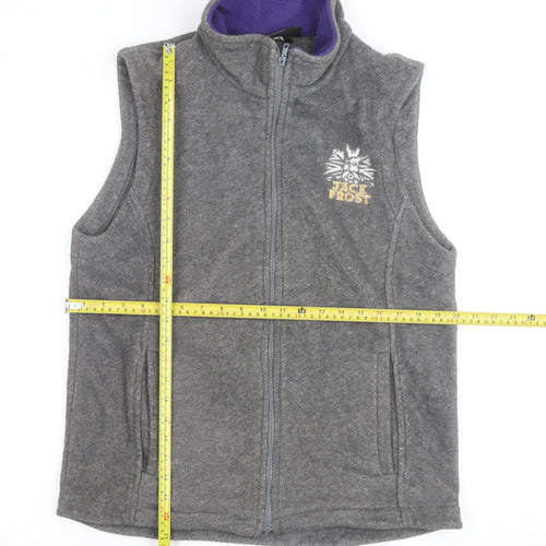 Fuller's Men's Grey Fleece Zip Vest M Embroidered Jack Frost Logo