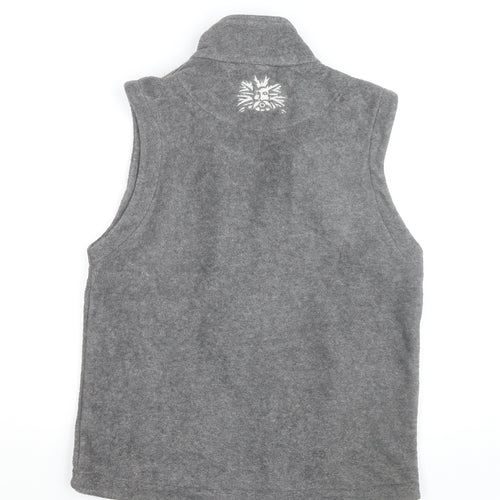 Fuller's Men's Grey Fleece Zip Vest M Embroidered Jack Frost Logo