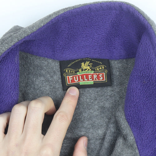 Fuller's Men's Grey Fleece Zip Vest M Embroidered Jack Frost Logo
