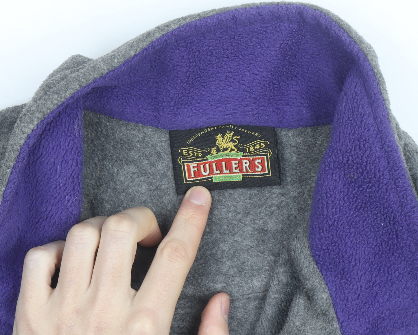 Fuller's Men's Grey Fleece Zip Vest M Embroidered Jack Frost Logo