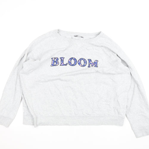 Marks and Spencer Mens Grey Bloom Sweatshirt L Crew Neck Cotton