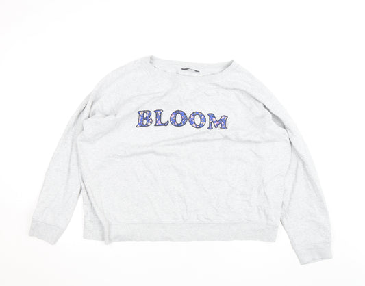 Marks and Spencer Mens Grey Bloom Sweatshirt L Crew Neck Cotton
