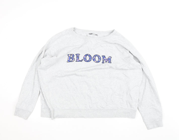Marks and Spencer Mens Grey Bloom Sweatshirt L Crew Neck Cotton