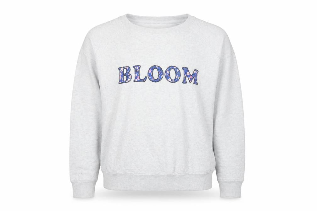 Front view of Marks & Spencer men’s grey bloom sweatshirt l crew neck cotton