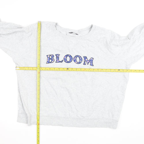 Marks and Spencer Mens Grey Bloom Sweatshirt L Crew Neck Cotton