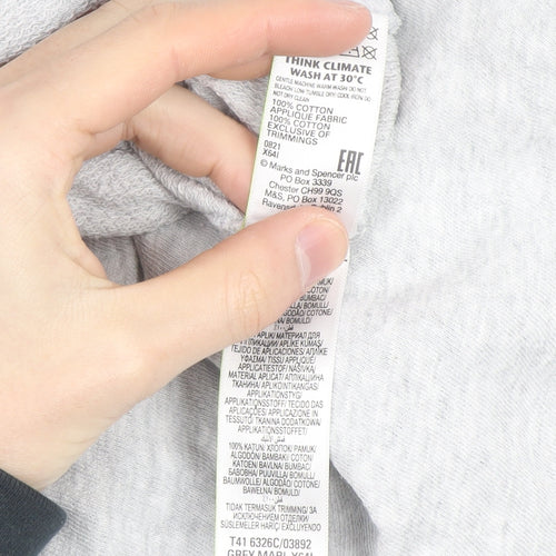 Marks and Spencer Mens Grey Bloom Sweatshirt L Crew Neck Cotton
