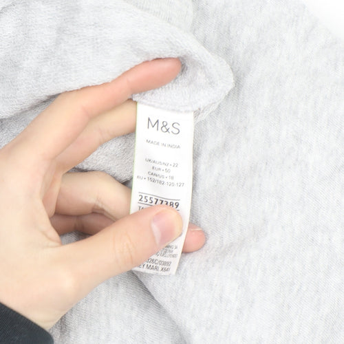 Marks and Spencer Mens Grey Bloom Sweatshirt L Crew Neck Cotton
