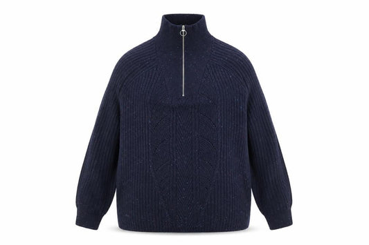 Marks and Spencer Men's Blue Half Zip Knit Jacket Size L