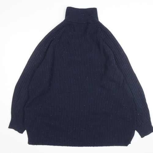 Marks and Spencer Men's Blue Half Zip Knit Jacket Size L