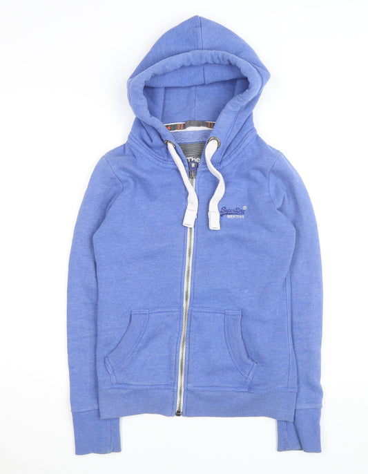 Superdry Women's Blue XS Full Zip Hoodie Orange Label