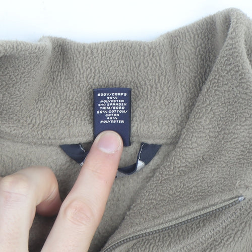 Lands' End Women's Beige Petite S Fleece Basic Jacket Full Zip
