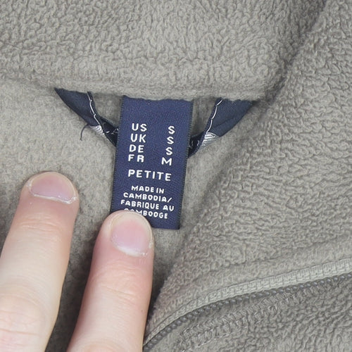Lands' End Women's Beige Petite S Fleece Basic Jacket Full Zip