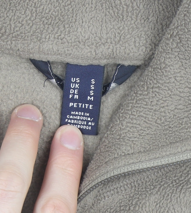 Lands' End Women's Beige Petite S Fleece Basic Jacket Full Zip