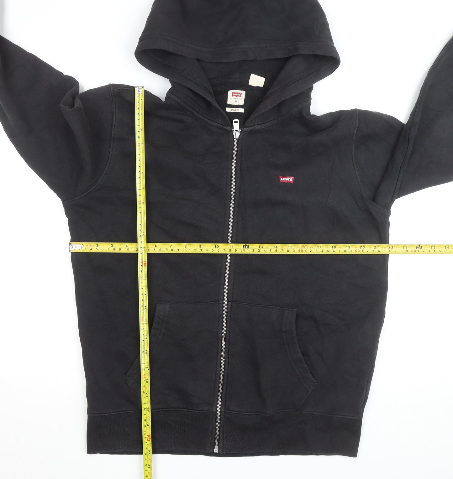 Levi's Men's Black Full Zip Hoodie M Regular Fit Casual Sweatshirt