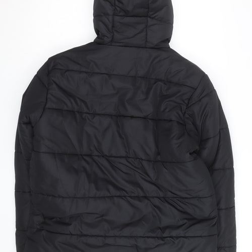 Crane Men's Black Puffer Jacket M Hooded Insulated Winter Coat