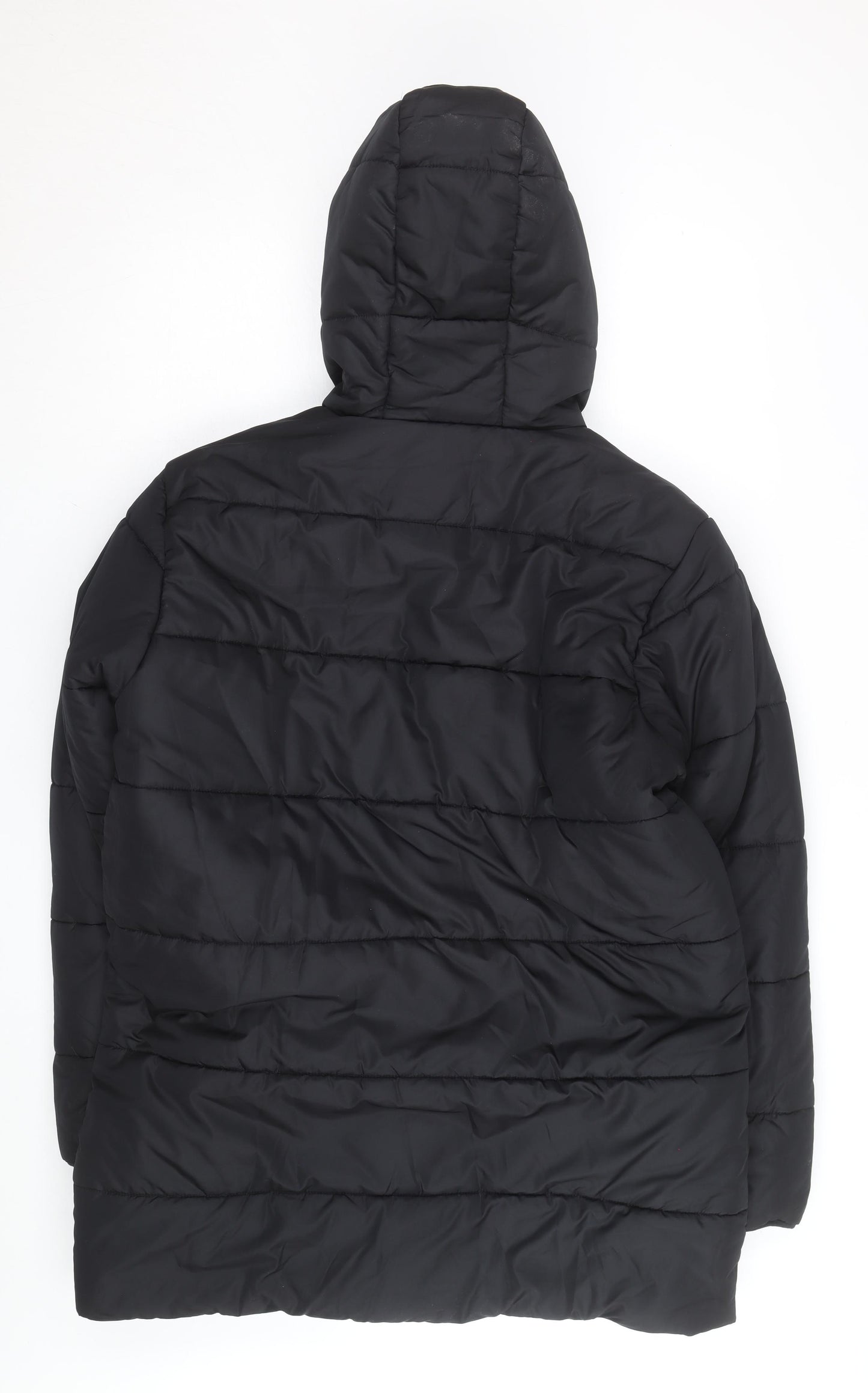 Crane Men's Black Puffer Jacket M Hooded Insulated Winter Coat