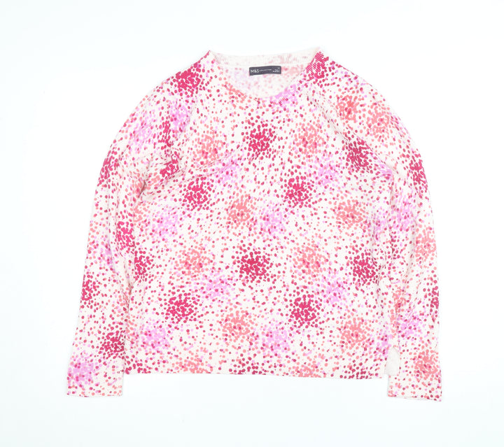 Marks and Spencer Women’s Multicoloured Floral Acrylic Jumper Size 14