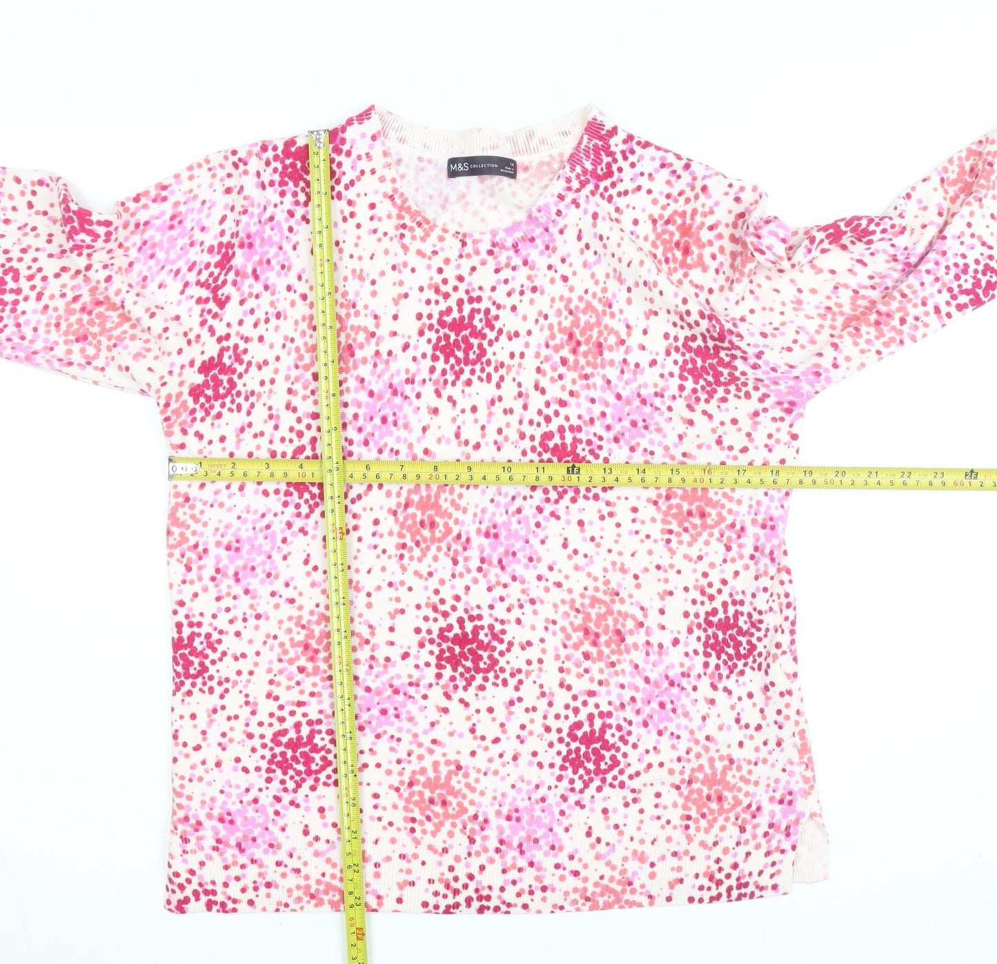 Marks and Spencer Women’s Multicoloured Floral Acrylic Jumper Size 14
