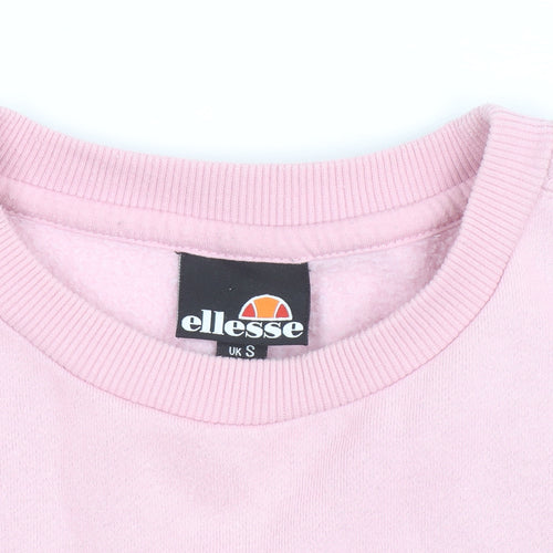 Ellesse Women's Pink Crew Neck Sweatshirt UK S Casual Logo Fleece