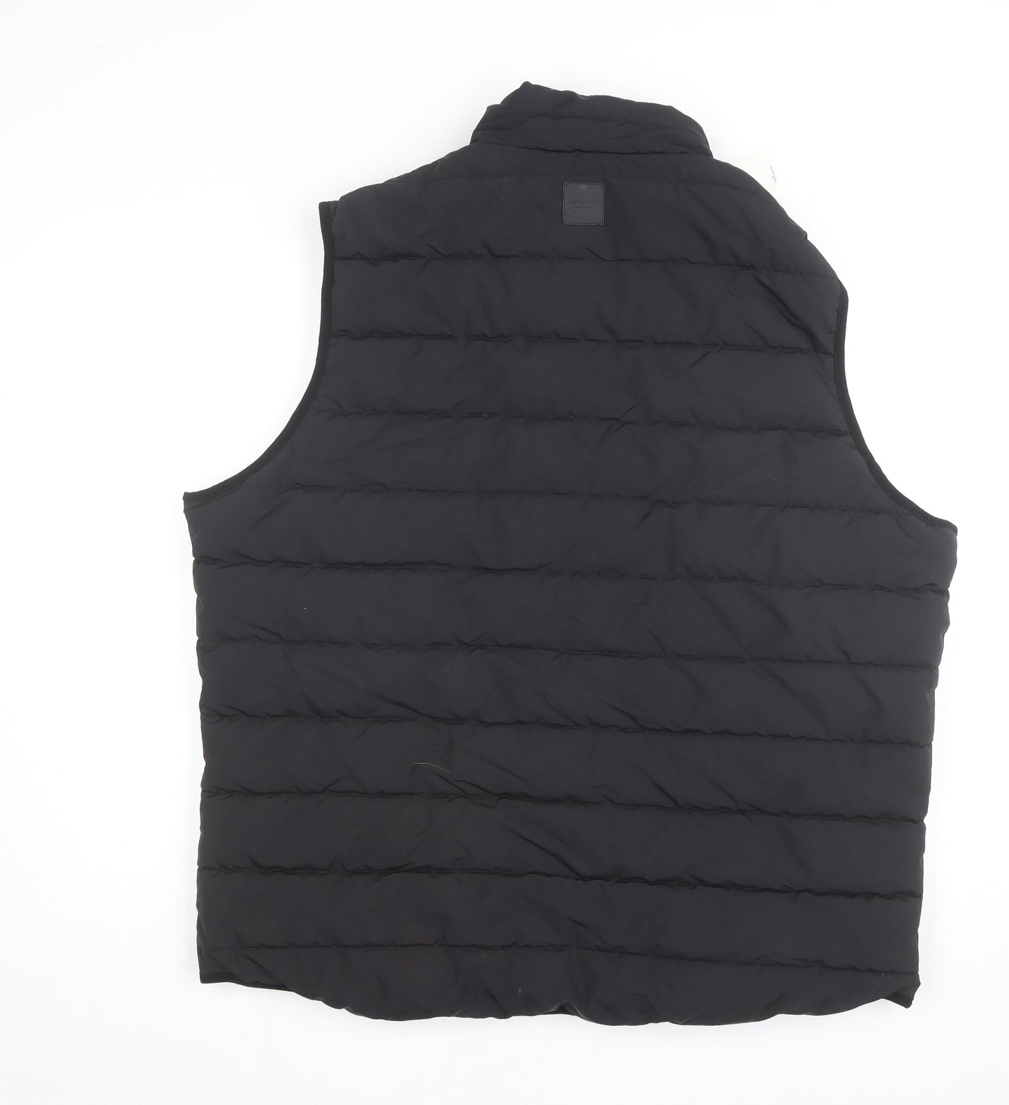 Springfield Men Black 2XL Puffer Gilet Waistcoat Polyester