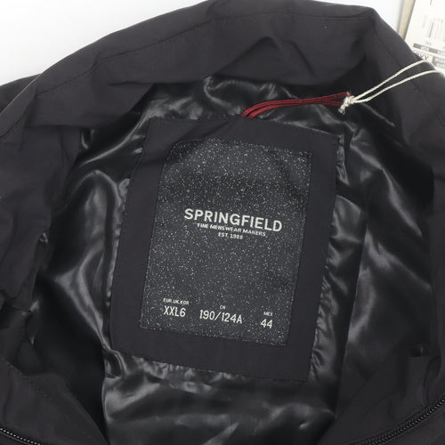 Springfield Men Black 2XL Puffer Gilet Waistcoat Polyester