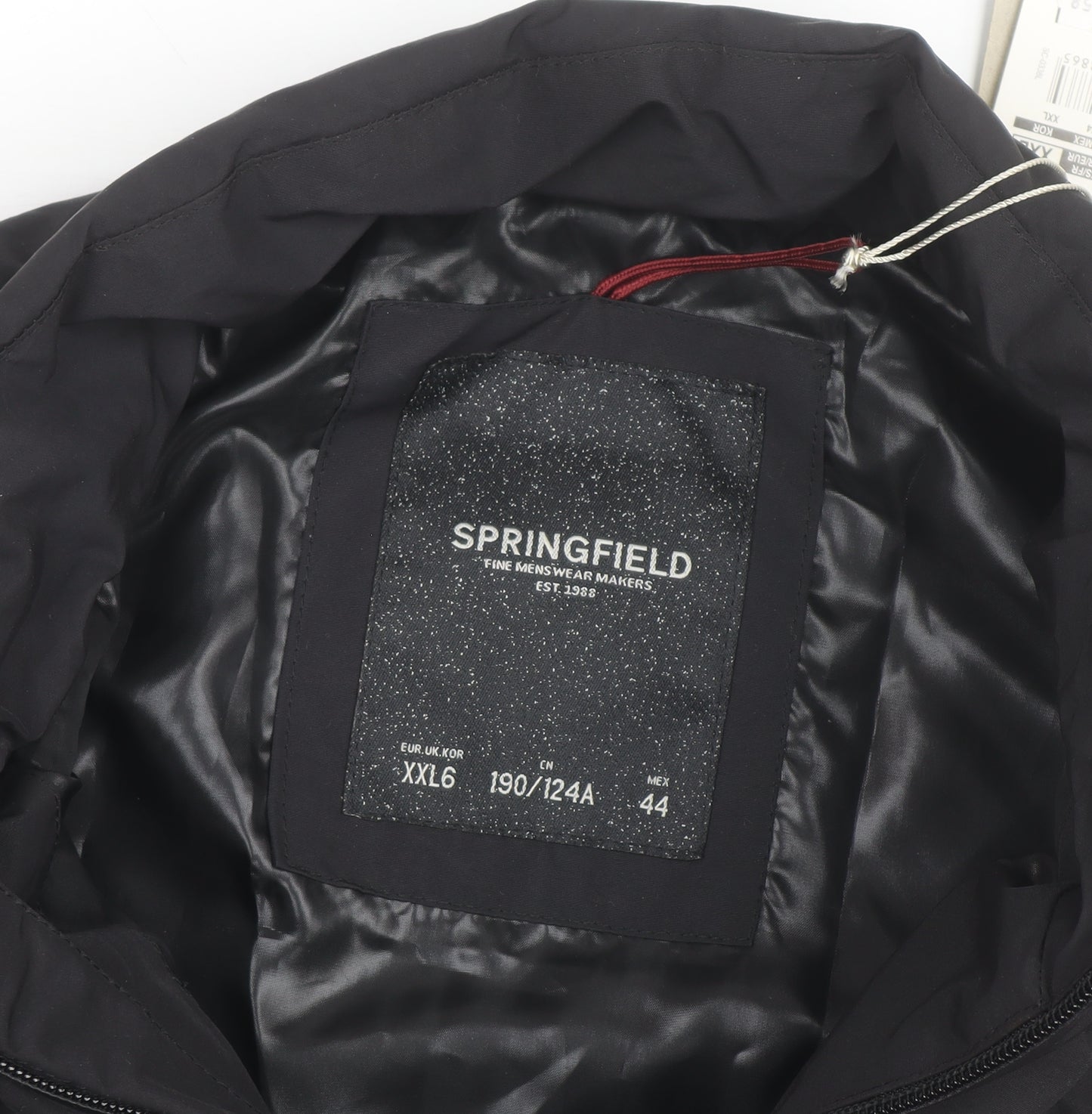 Springfield Men Black 2XL Puffer Gilet Waistcoat Polyester