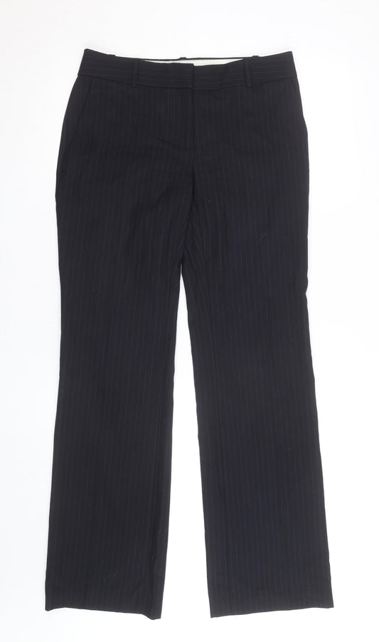 J.Crew Women's Black Pinstripe Wool City Fit Dress Pants Size 8