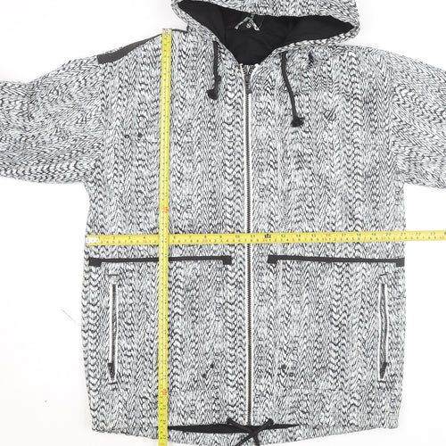Dare 2B Women's Black Geometric Hooded Windbreaker Jacket UK 12
