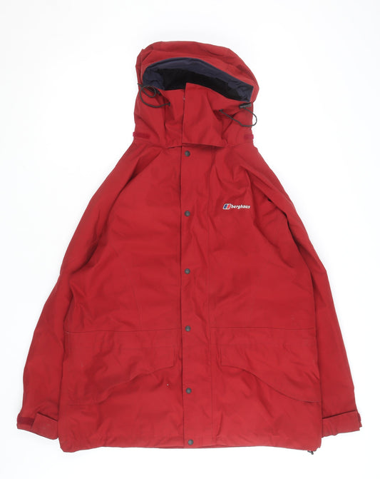 Berghaus Womens Red Waterproof Hooded Parka Jacket Size 14