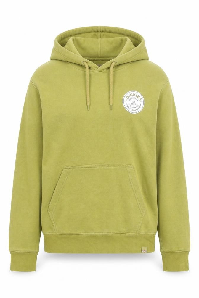 Front view of Dickies women’s green pullover hoodie medium cotton blend casual