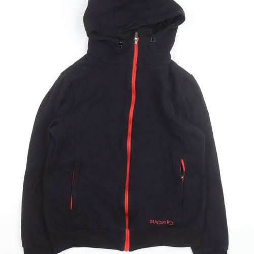 Sundried Womens Black Full Zip Hoodie M Cotton Blend Sportswear