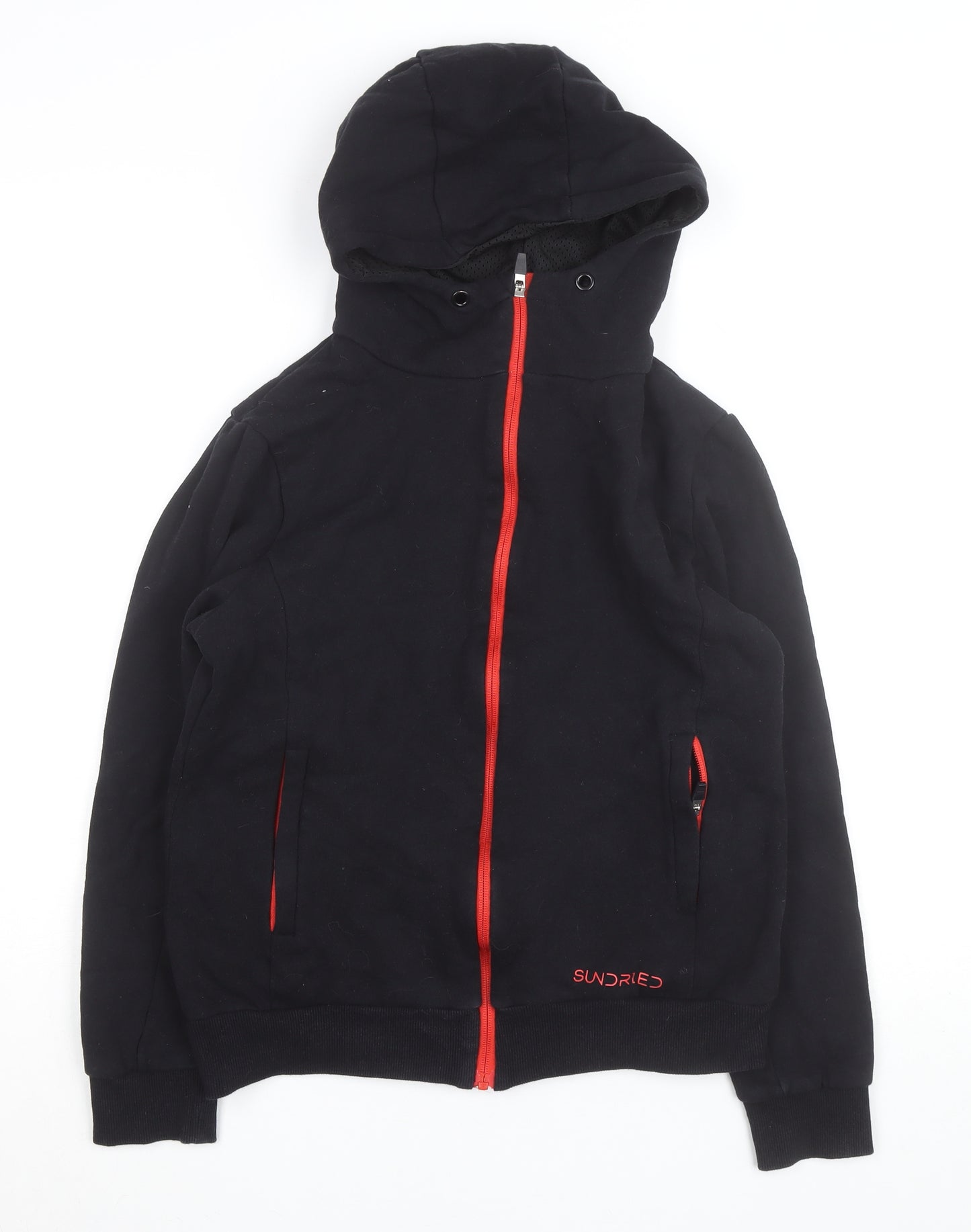 Sundried Womens Black Full Zip Hoodie M Cotton Blend Sportswear