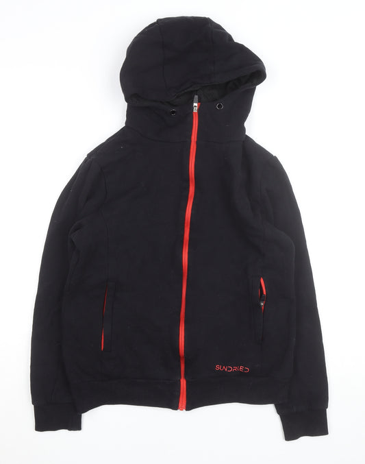 Sundried Womens Black Full Zip Hoodie M Cotton Blend Sportswear