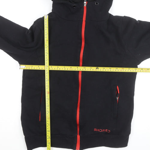 Sundried Womens Black Full Zip Hoodie M Cotton Blend Sportswear