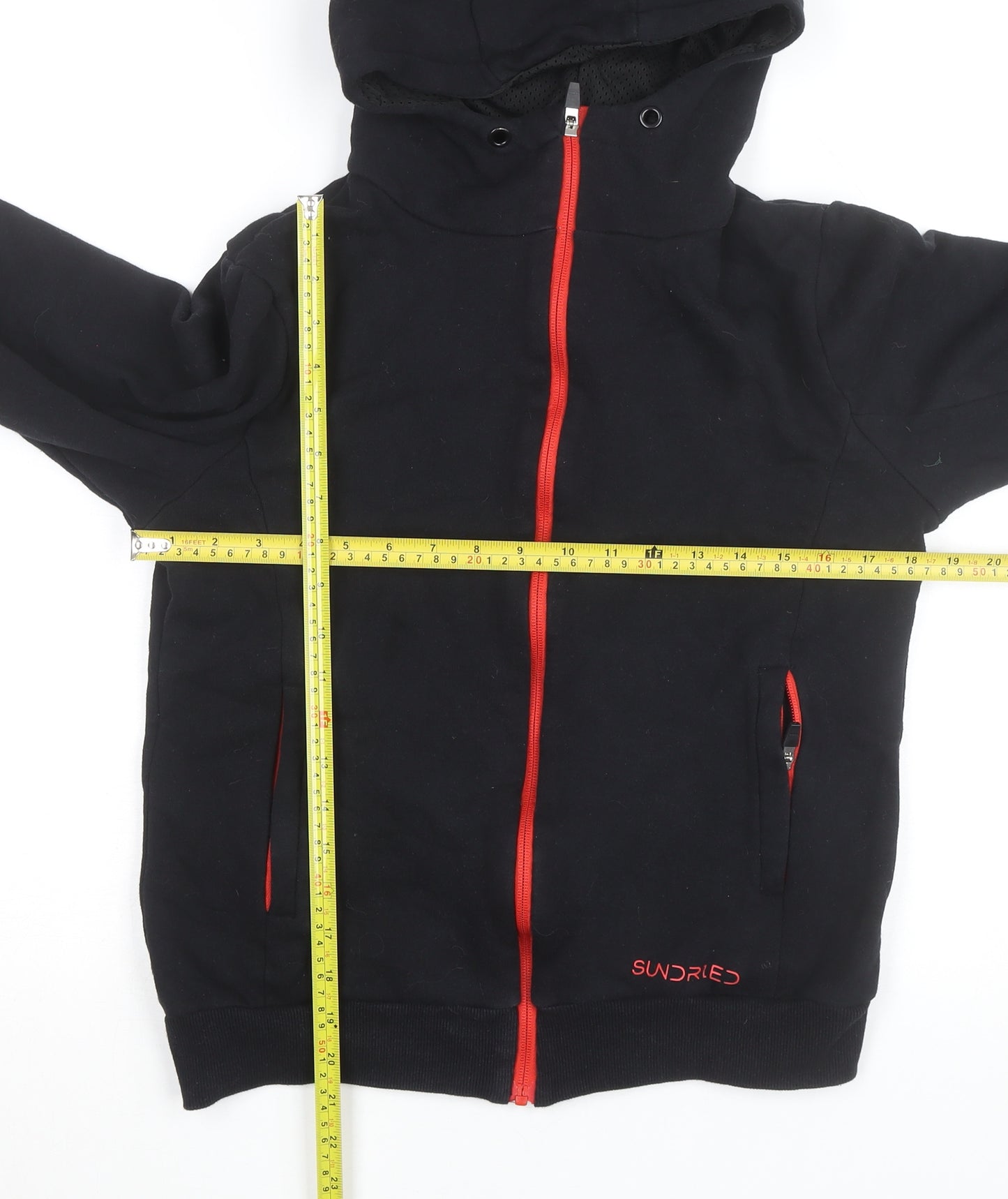 Sundried Womens Black Full Zip Hoodie M Cotton Blend Sportswear
