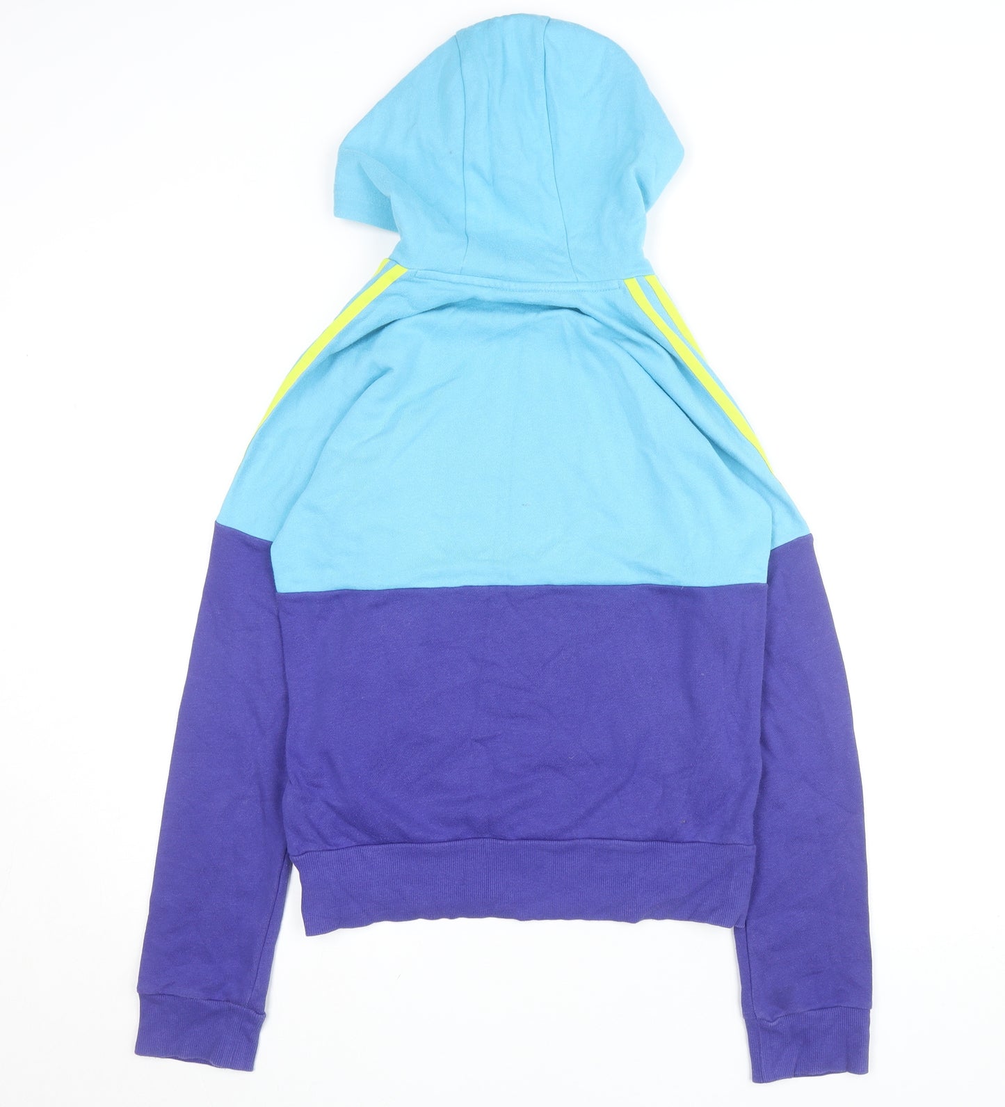 Adidas Boys Blue Colourblock Pullover Hoodie Size 15-16 Years