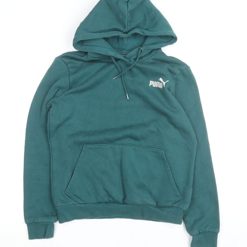 Puma Men's Green Pullover Hoodie S Regular Fit Fleece Sweatshirt