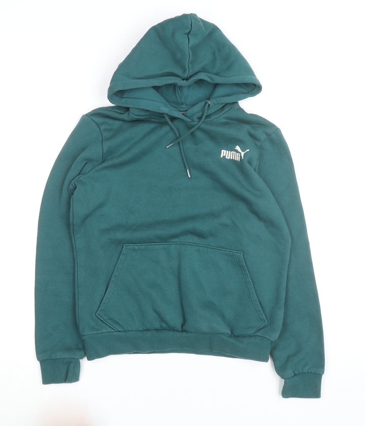 Puma Men's Green Pullover Hoodie S Regular Fit Fleece Sweatshirt