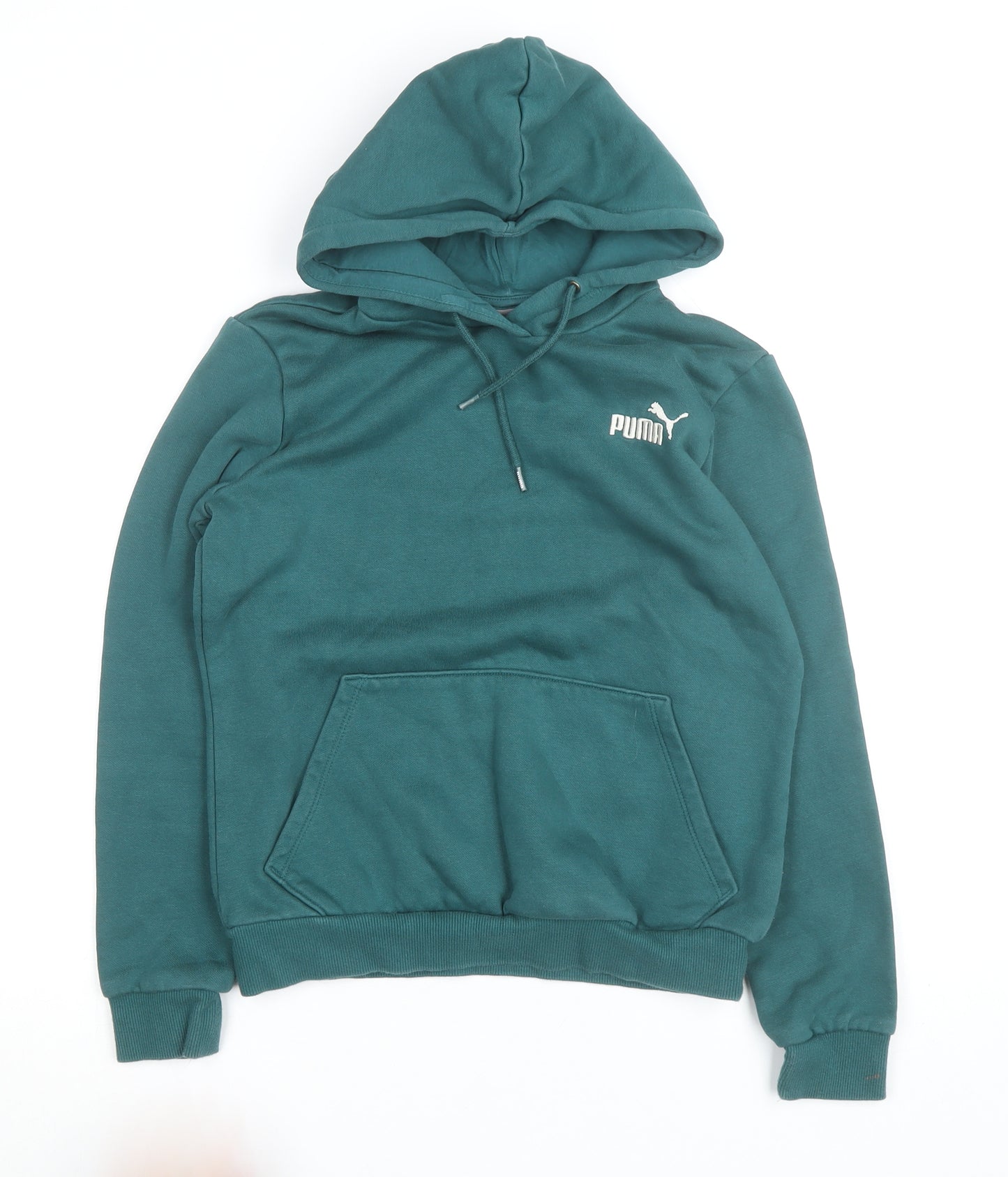 Puma Men's Green Pullover Hoodie S Regular Fit Fleece Sweatshirt