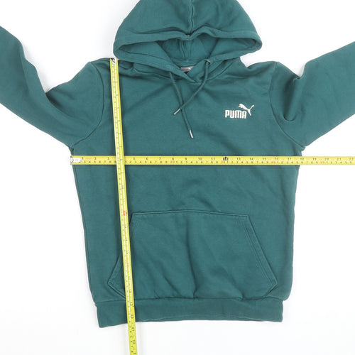 Puma Men's Green Pullover Hoodie S Regular Fit Fleece Sweatshirt