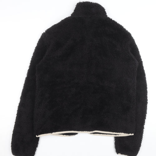 H&M Divided Women's Black Fleece Animal Pocket Jacket Size S