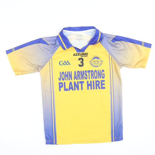 Azzurri Sport Boys Yellow Knockmore GAA Jersey 10-11 Years Short Sleeve